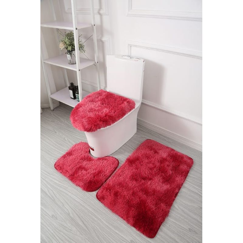 GENERICO - Set de Baño 3 piezas - Juego de baño Burdeo