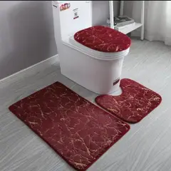 GENERICO - Set de Baño 3 piezas - Juego de baño Burdeo