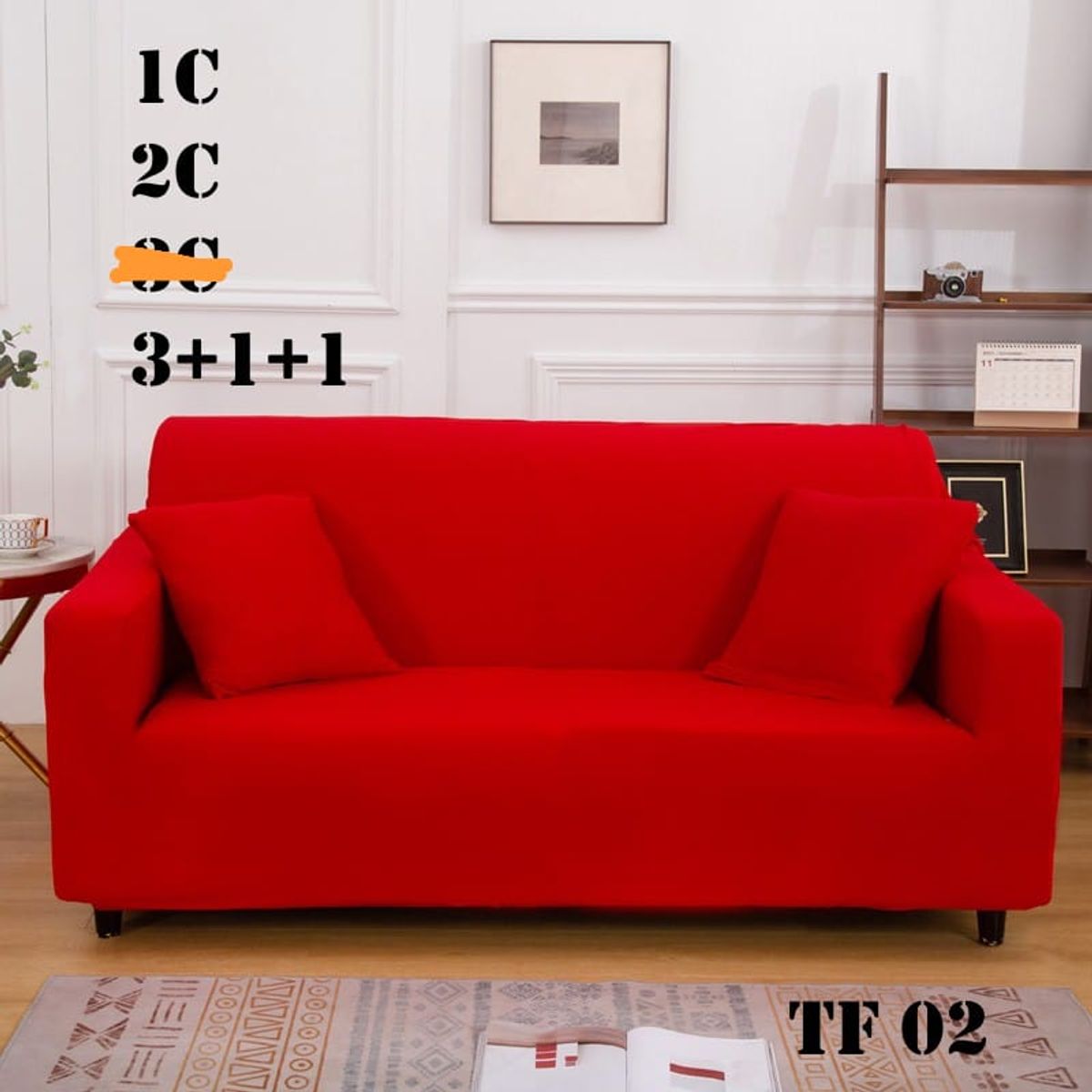 GENERICO - Set de Fundas de Sillones 3+1+1 Cpo Poliéster Elástico Cafe TF02