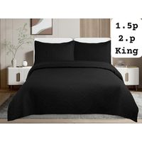 Cobertor Cubrecama Quilt de Verano 2 plazas Negro