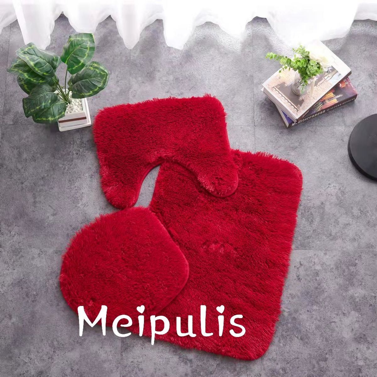 GENERICO - Set de Baño 3 piezas - Juego de baño Burdeo