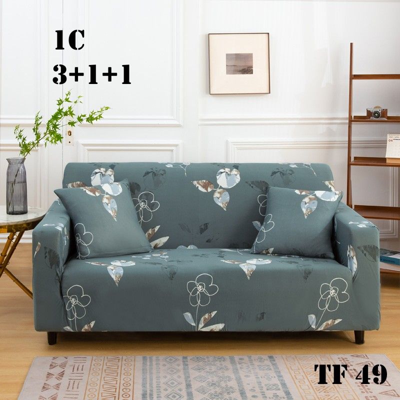 GENERICO - Set de Fundas de Sillones 3+1+1 Cpo Poliéster Elástico Gris TF49