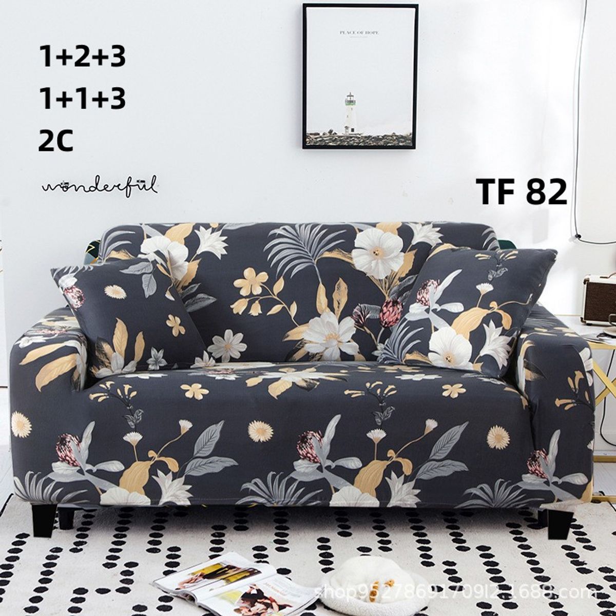 GENERICO - Set de Fundas de Sillones 3+1+1 Cpo Poliéster Elástico Gris TF82