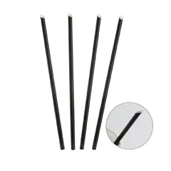 GENERICO - Bombillas De Papel Negro 6x197mm 60pcs