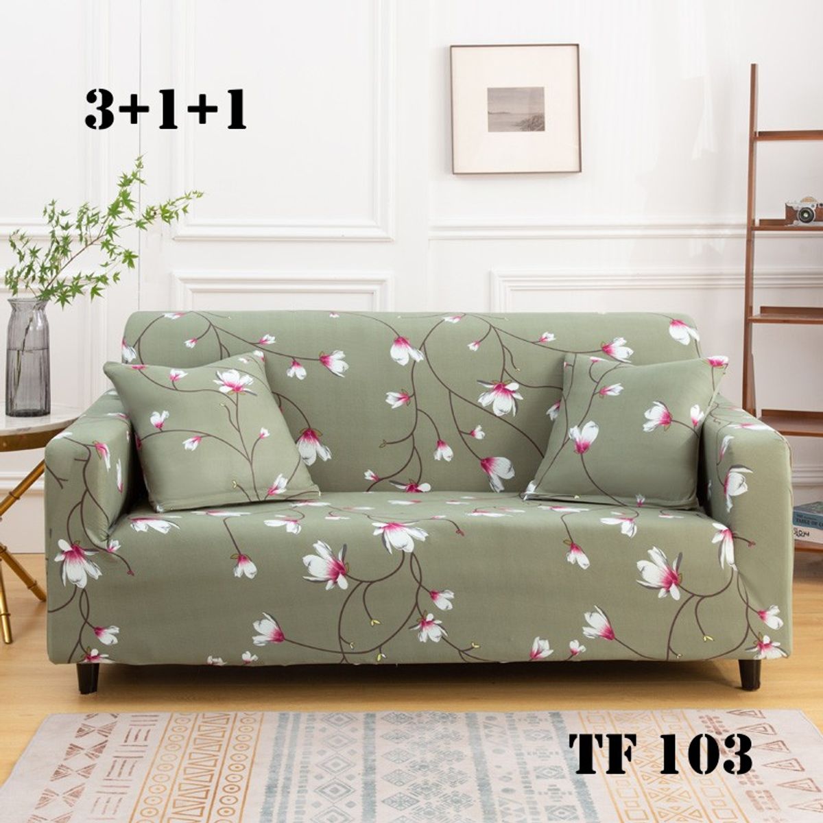 GENERICO - Set de Fundas de Sillones 3+1+1 Cpo Poliéster Elástico Gris TF103