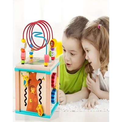 Imagen 2 del producto Cubo Madera Montessori Laberinto Didáctico Bebés