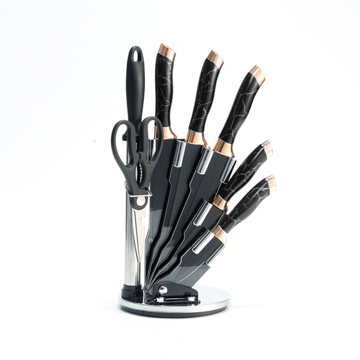 GENERICO - Set De Cuchillos Premium 8 Piezas Con Soporte Giratorio