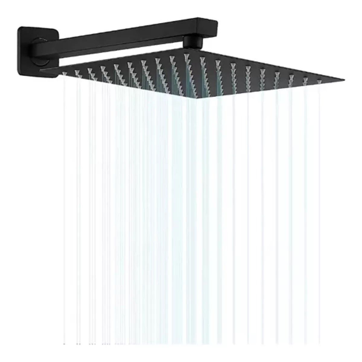 TAUMM - Plato Ducha Cuadrado Negro 25cm + Brazo 40 Cm Negro Taumm