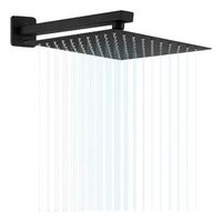 Plato Ducha Cuadrado Negro 25cm + Brazo 40 Cm Negro