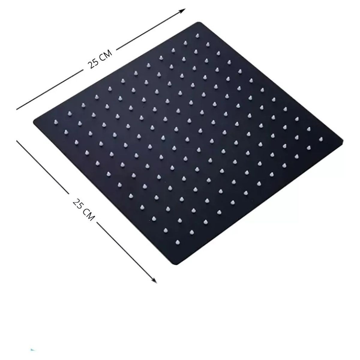 TAUMM - Plato Ducha Cuadrado Negro 25cm + Brazo 40 Cm Negro Taumm