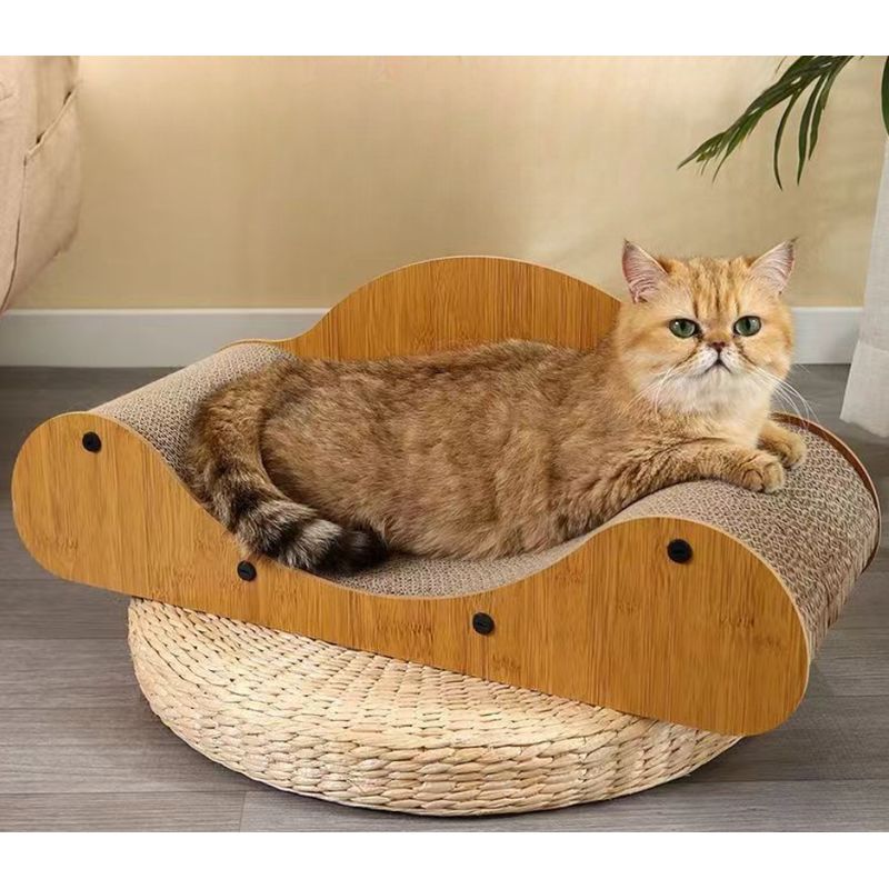 GENERICO - Rascador Cama Sofa Para Gatos Cama De Carton Madera Gato