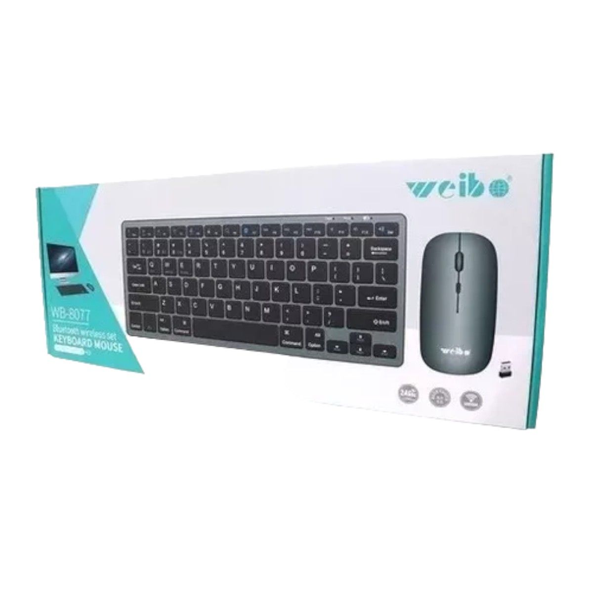 GENERICO - Teclado y ratón inalámbricos Weibo Wb-8077 Bluetooth