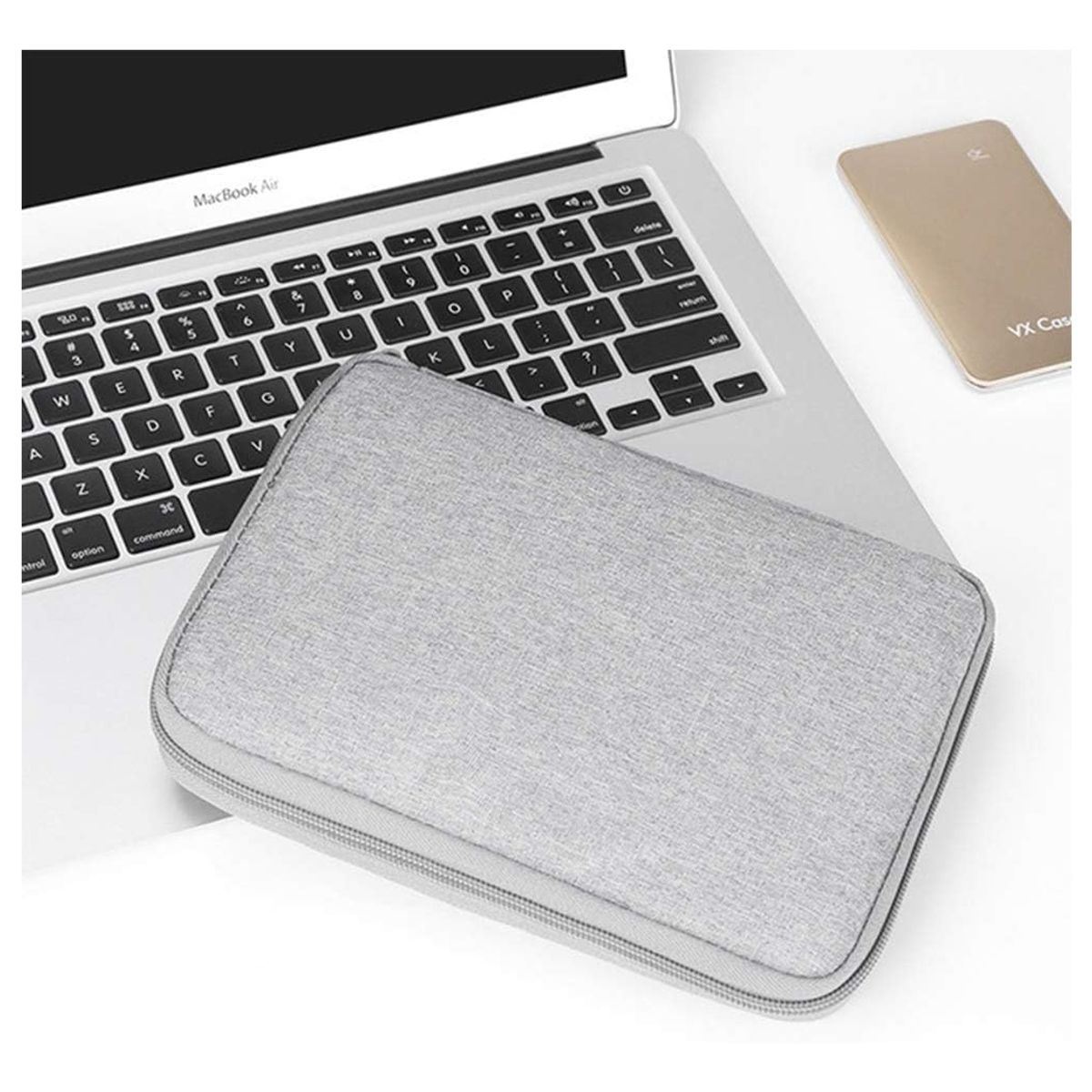 ATURE - Bolso Organizador Almacenamiento Doble Capa Para Power Bank y Cables