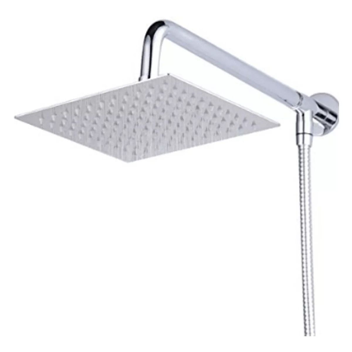 TAUMM - Plato Ducha Cuadrado 20 Cm + Brazo Para Flexible 30 Cm