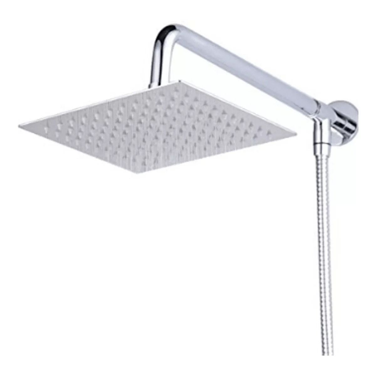 TAUMM - Plato Ducha Cuadrado 20 Cm + Brazo Para Flexible 30 Cm