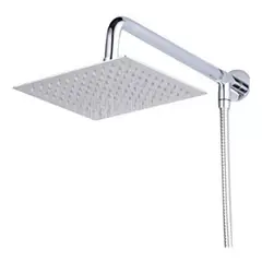 TAUMM - Plato Ducha Cuadrado 20 Cm + Brazo Para Flexible 30 Cm