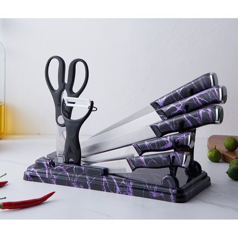 GENERICO - Set De Cuchillos De Cocina 9 Piezas Black Thunder