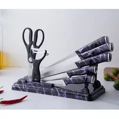 GENERICO - Set De Cuchillos De Cocina 9 Piezas Black Thunder