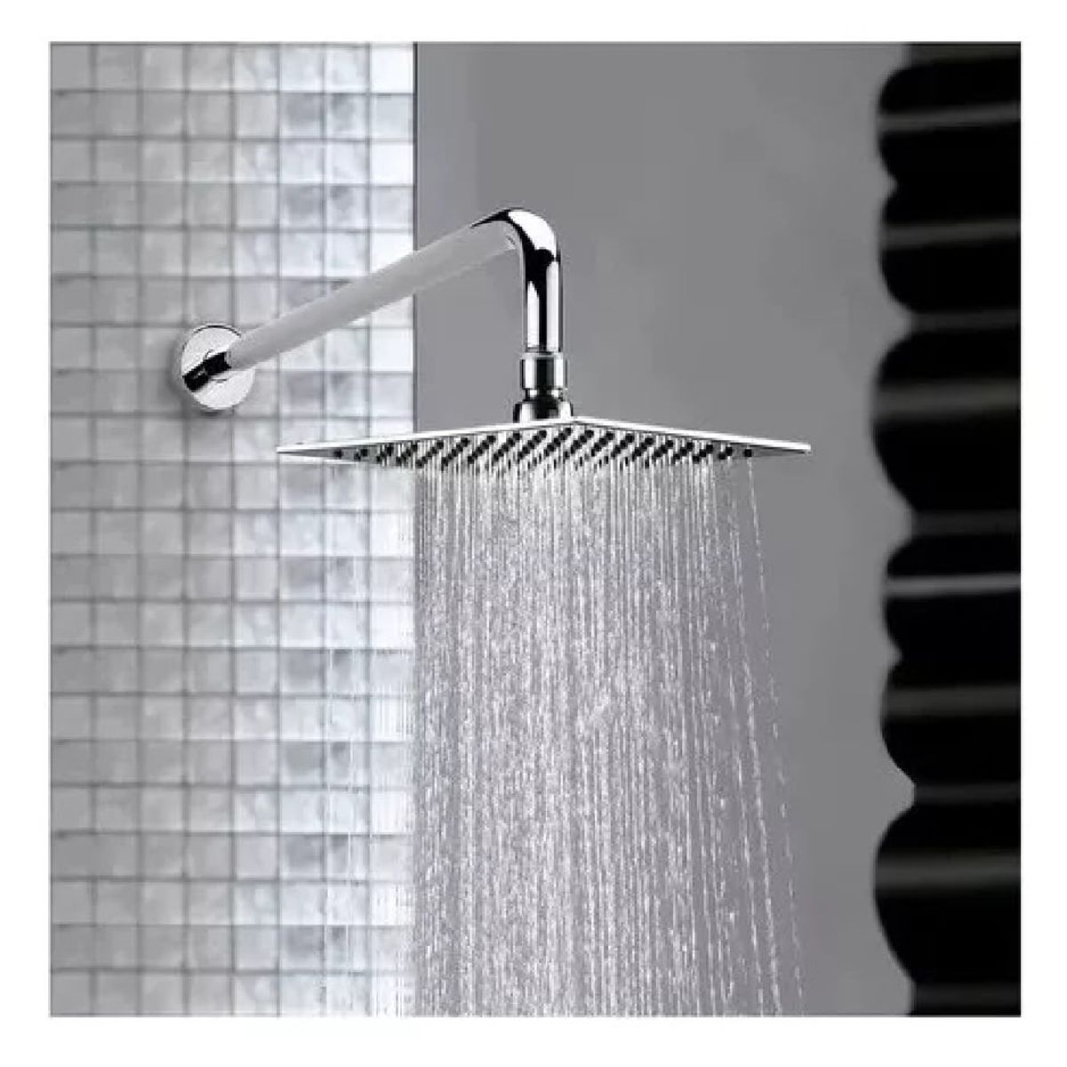 TAUMM - Brazo De Ducha 40cm + Plato De Ducha 25cm Acero Inox Taumm