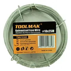 GENERICO - Alambre Galvanizado 18 Rollo 25mts Toolmak