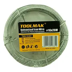 GENERICO - Alambre Galvanizado 16 Rollo 20mts Toolmak