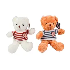 GENERICO - Peluche Oso Con Polera 27cm Diseño Aleatorio
