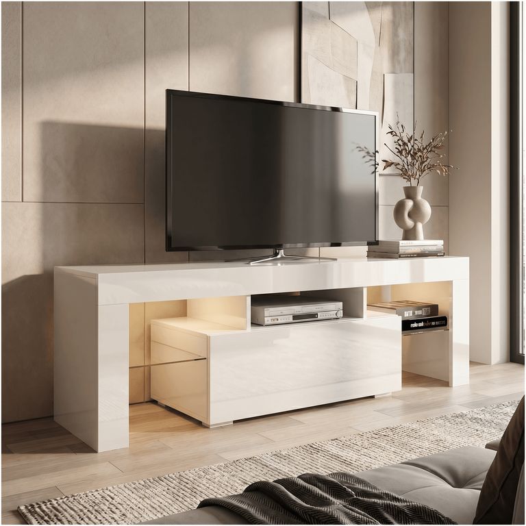 Rack Tv 120x36x45cm 2 Tiras Con Luz Variable Diseno Eeuu