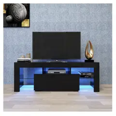 HOMER DESIGN - Rack Tv 120x36x45cm 2 Tiras Con Luz Variable Diseño Eeuu