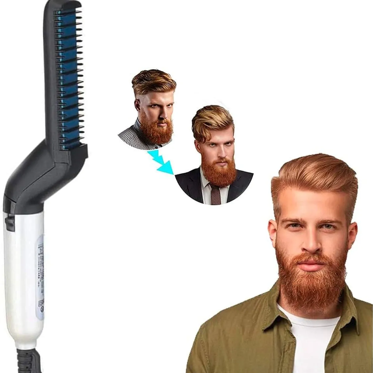 UNIVERSAL - Cepillo alisador de barba y cabello PRO Barber Style