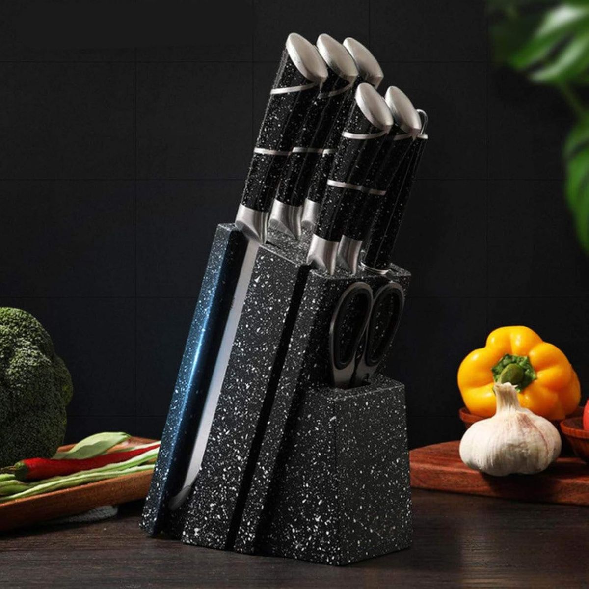 GENERICO - Set De Cuchillos De 8 Piezas Con Base Antideslizante