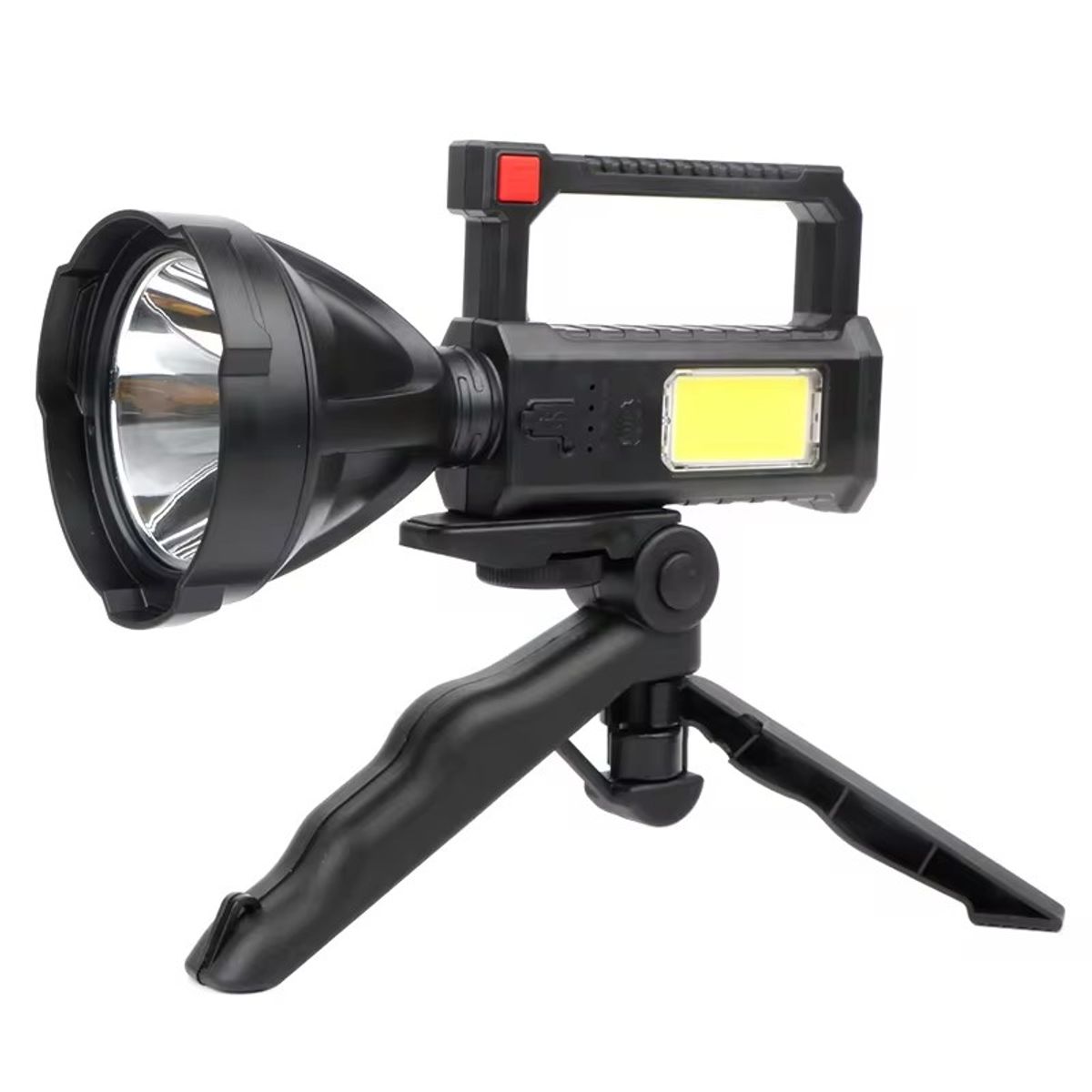 GENERICO - Linterna LED Con Tripode 1 Led + 1 led COB Recargable Usb