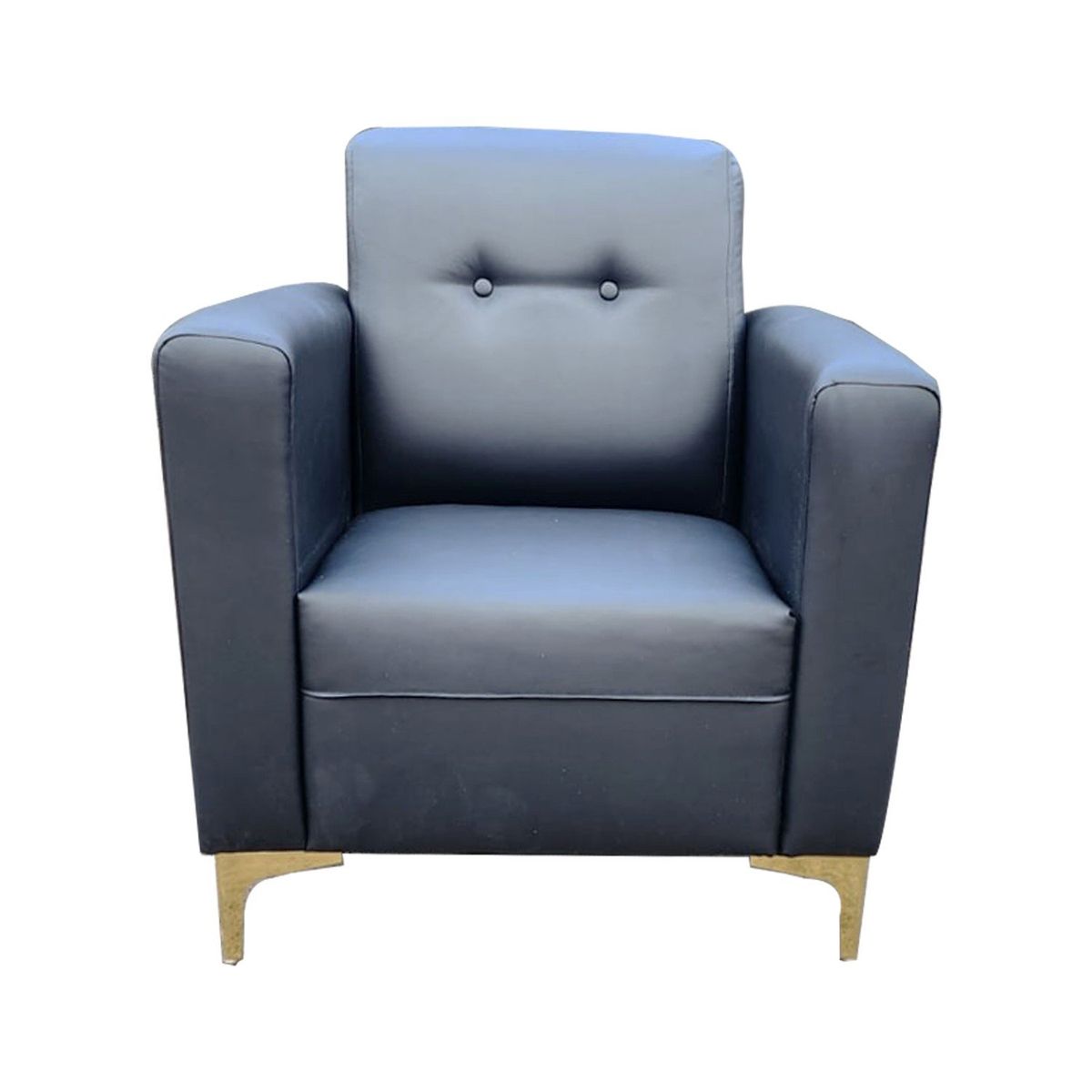 MUEBLES HVM - Poltrona HVM Negro CueroPU Pmetalica