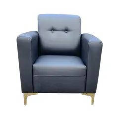 MUEBLES HVM - Poltrona HVM Negro CueroPU Pmetalica