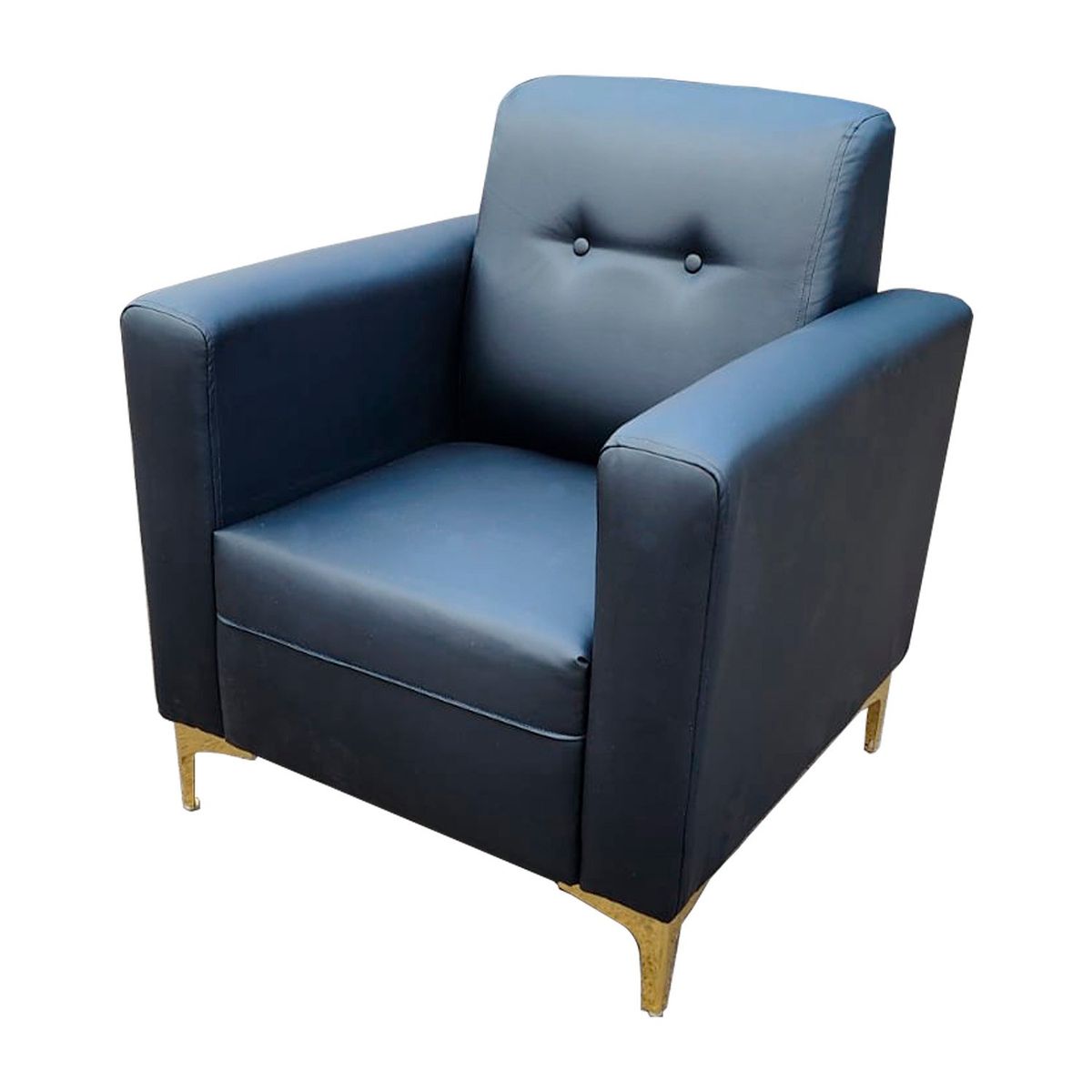 MUEBLES HVM - Poltrona HVM Negro CueroPU Pmetalica