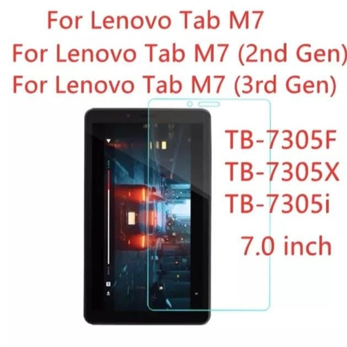 GENERICO - Lámina De Vidrio Templado para Lenovo tab M7 3ra Generación