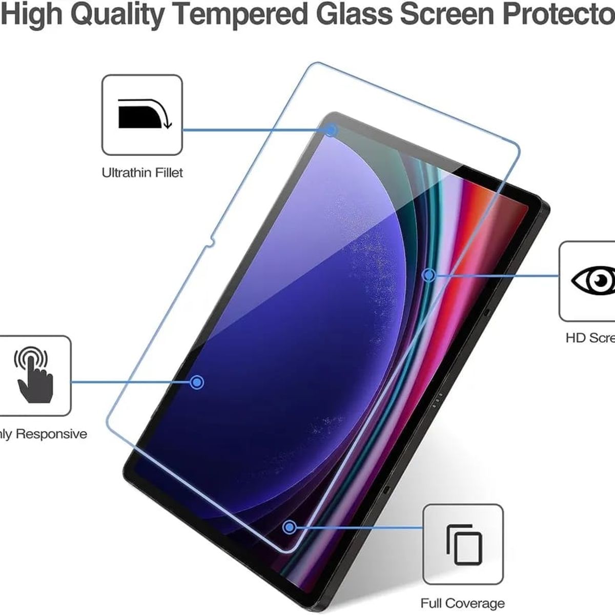 GENERICO - Lámina De Vidrio Templado compatible con  Samsung Galaxy Tab S9 Plus