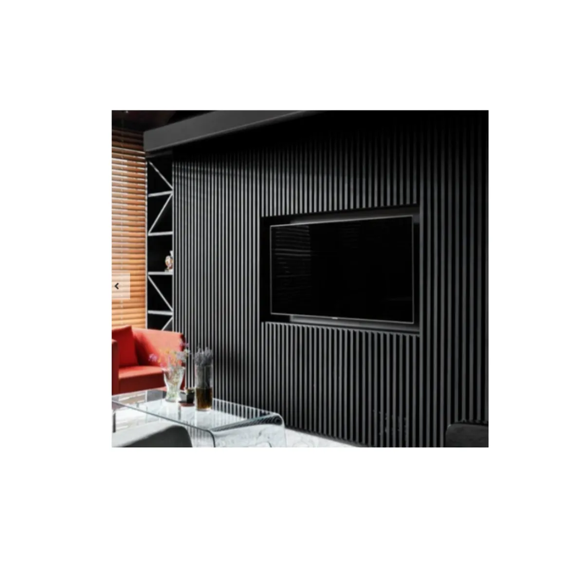 GENERICO - Wall panel diseño negro 10 piezas