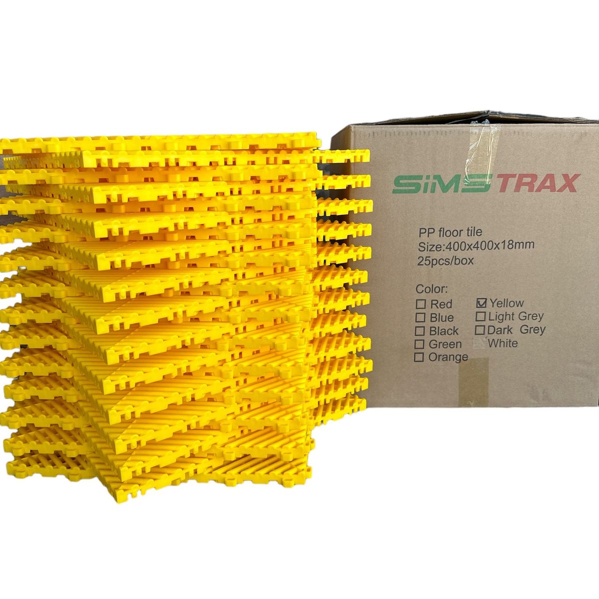 GENERICO - Piso Encastrable Heavy Duty SIMSTRAX Pack x 25 UN 4 M2 Amarillo