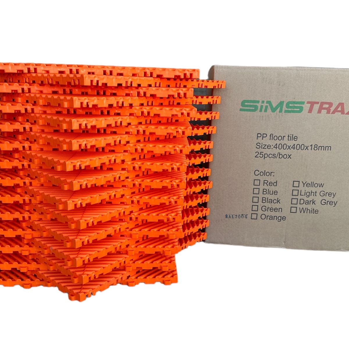 GENERICO - Piso Encastrable Heavy Duty SIMSTRAX Pack x 25 UN 4 M2 Naranjo