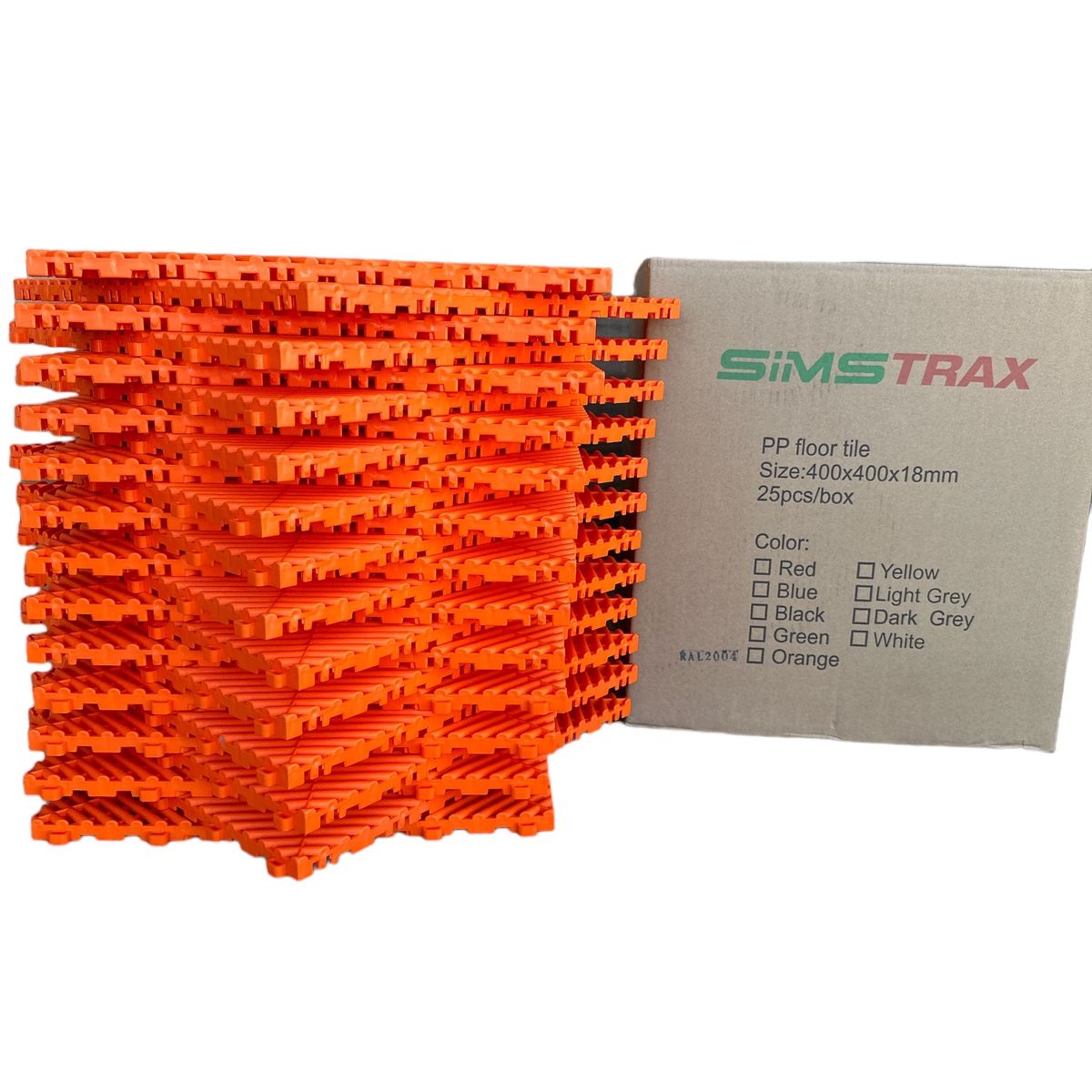GENERICO - Piso Encastrable Heavy Duty SIMSTRAX Pack x 25 UN 4 M2 Naranjo