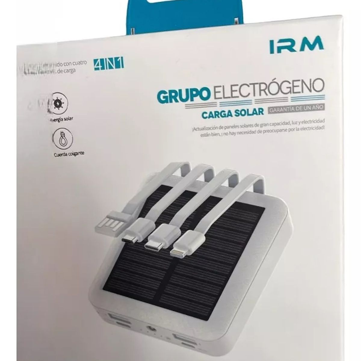 IRM - Cargador Portátil Banco De Energía Solar 4 En 1 R19 2.1a IRM