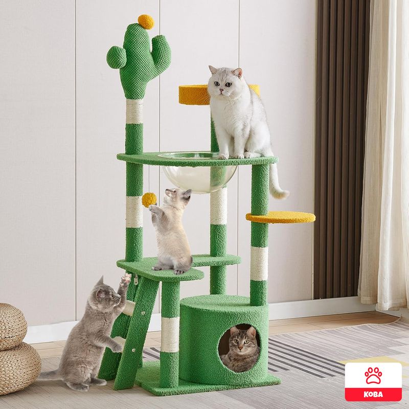 KOBA - Rascadores Para Gatos Yute Torre Michis Cama Cactus 130cm