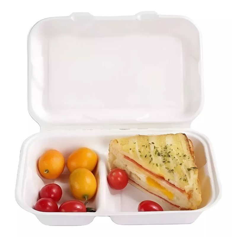 GENERICO - 100 Bandeja Plumavit Bandeja Rectangular C/ Division Bandejas