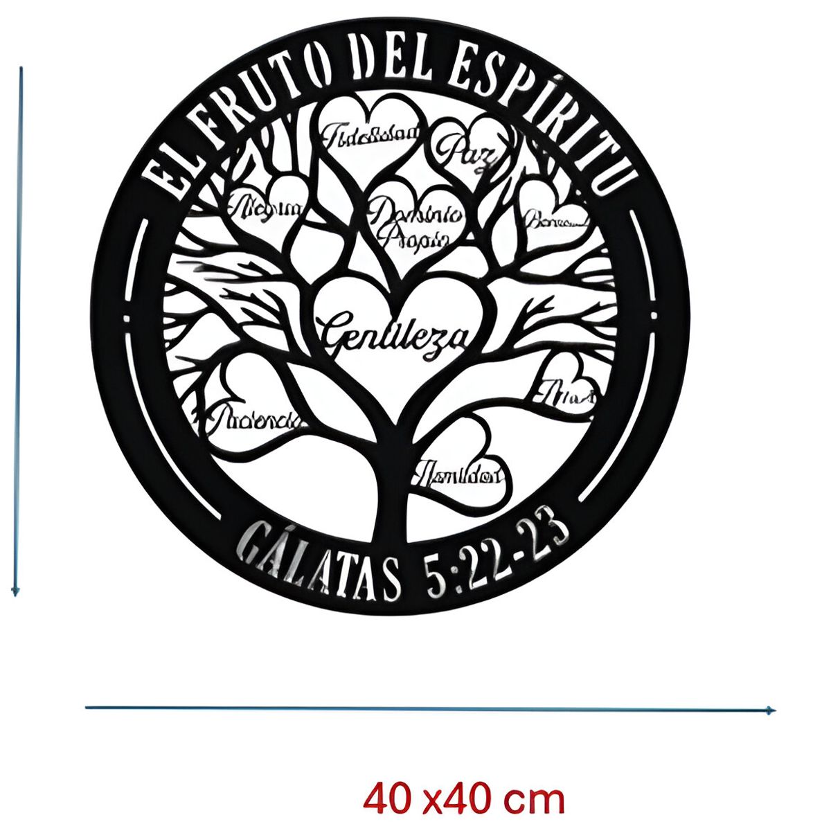 GENERICO - CUADRO DECORATIVO ARTESANAL FRUTOS DEL  ESPIRITU