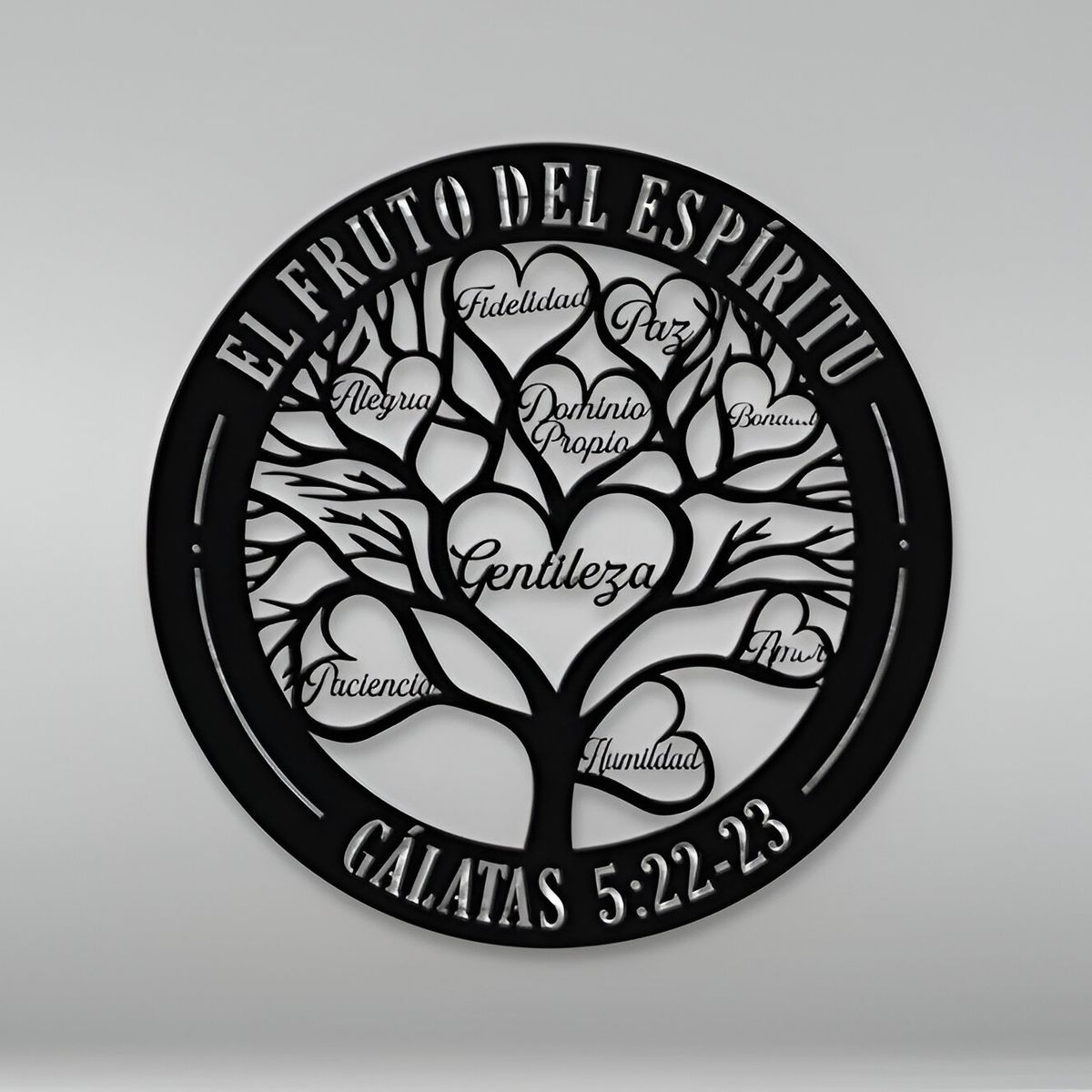 GENERICO - CUADRO DECORATIVO ARTESANAL FRUTOS DEL  ESPIRITU