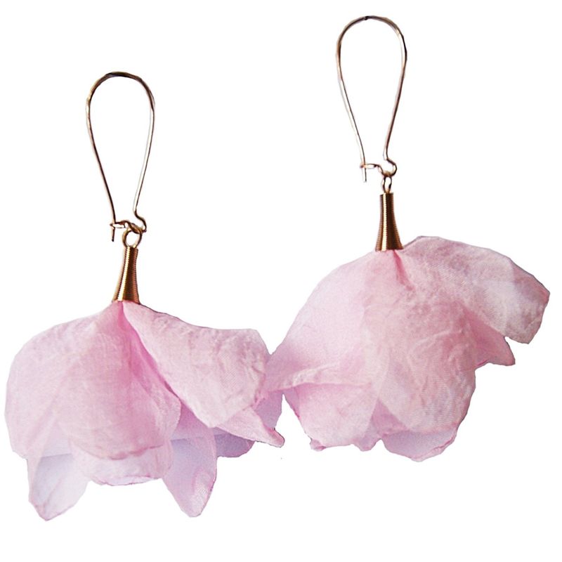 VIVAFELICIA - Aros Acero Hechos a Mano Orquídea Rosado