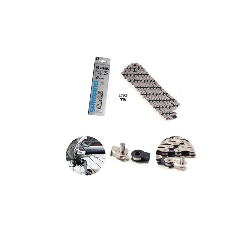 GENERICO - Cadena bicicleta shimano 6/7 y 8 vel, IG51