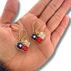 GENERICO - Aros Chile Corazón Colgante Alambrismo Hecho A Mano