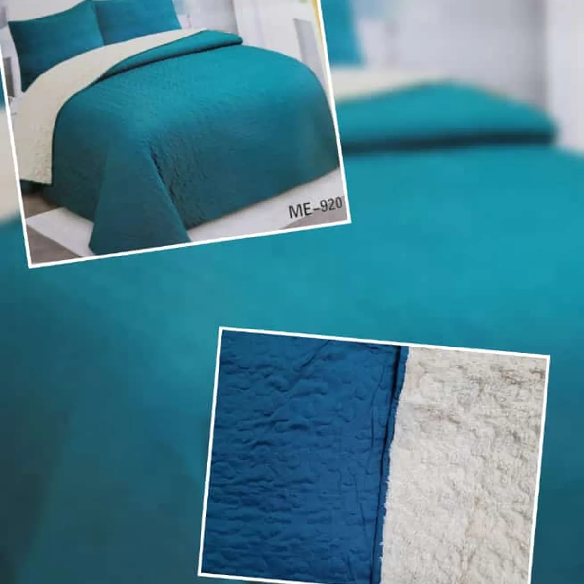 GENERICO - CUBRECAMA DE VERANO TELA CON CHIPORRO 1.5 PLAZAS UNICOLOR TURQUESA FY