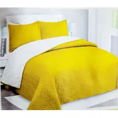 GENERICO - CUBRECAMA DE VERANO TELA CON CHIPORRO 2 PLAZA UNICOLOR AMARILLO FY